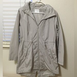 Grey windbreaker jacket